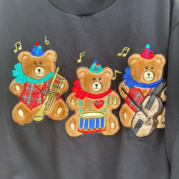 vintage 90s  kathy white crewneck fuzzy bear sweatshirt size 1X - Picture 6 of 6